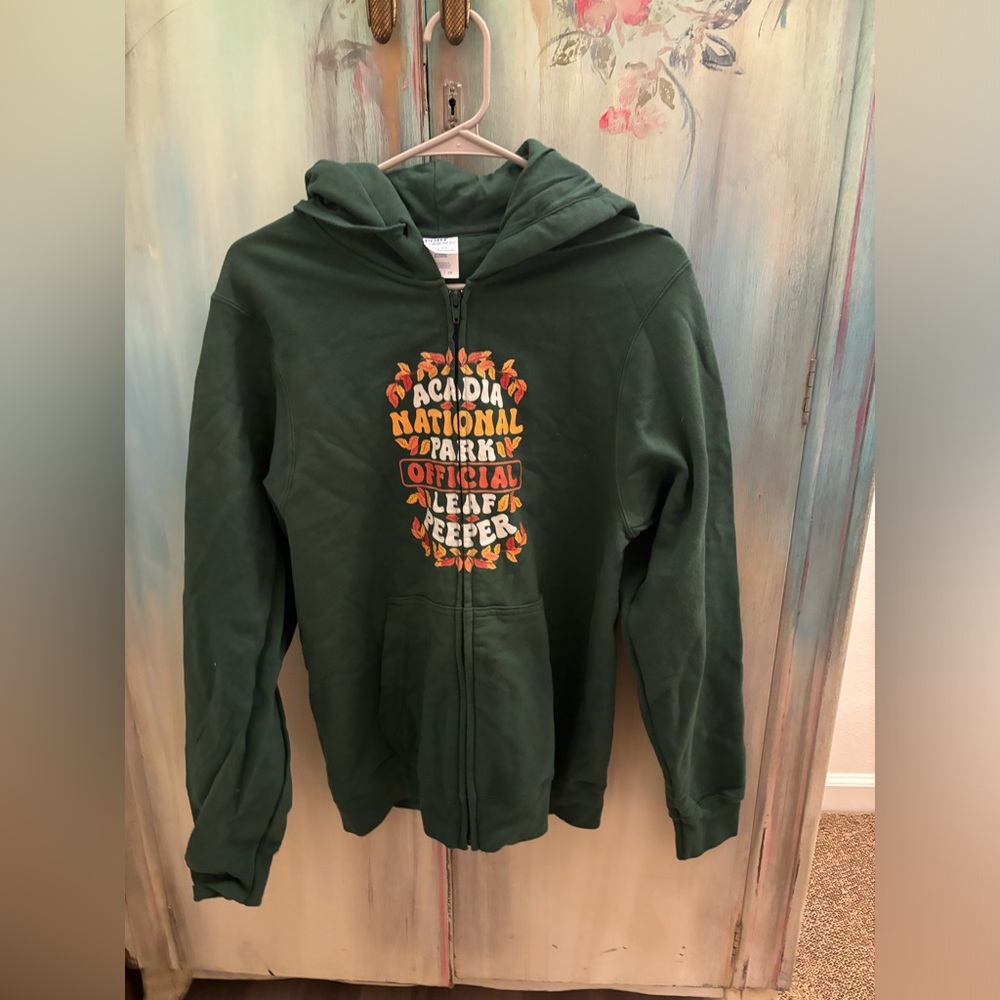 NWT Leaf Peaper Acadia National Park Green Fall zip hoodie women’s small